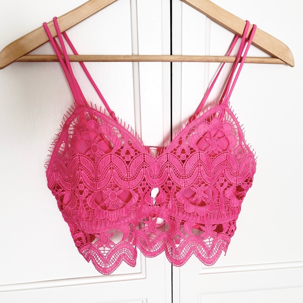Anthropologie Viviette Lace Festival Bra Top in Pink - Picture 5 of 10